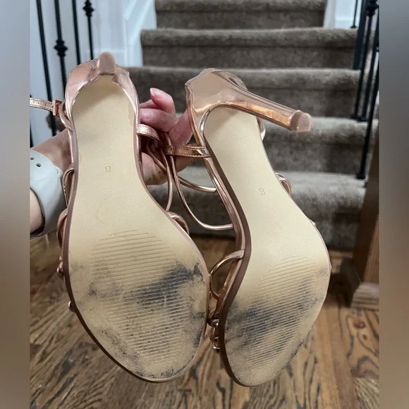 Steve Madden Rose Gold Strappy Heels - Picture 9 of 10